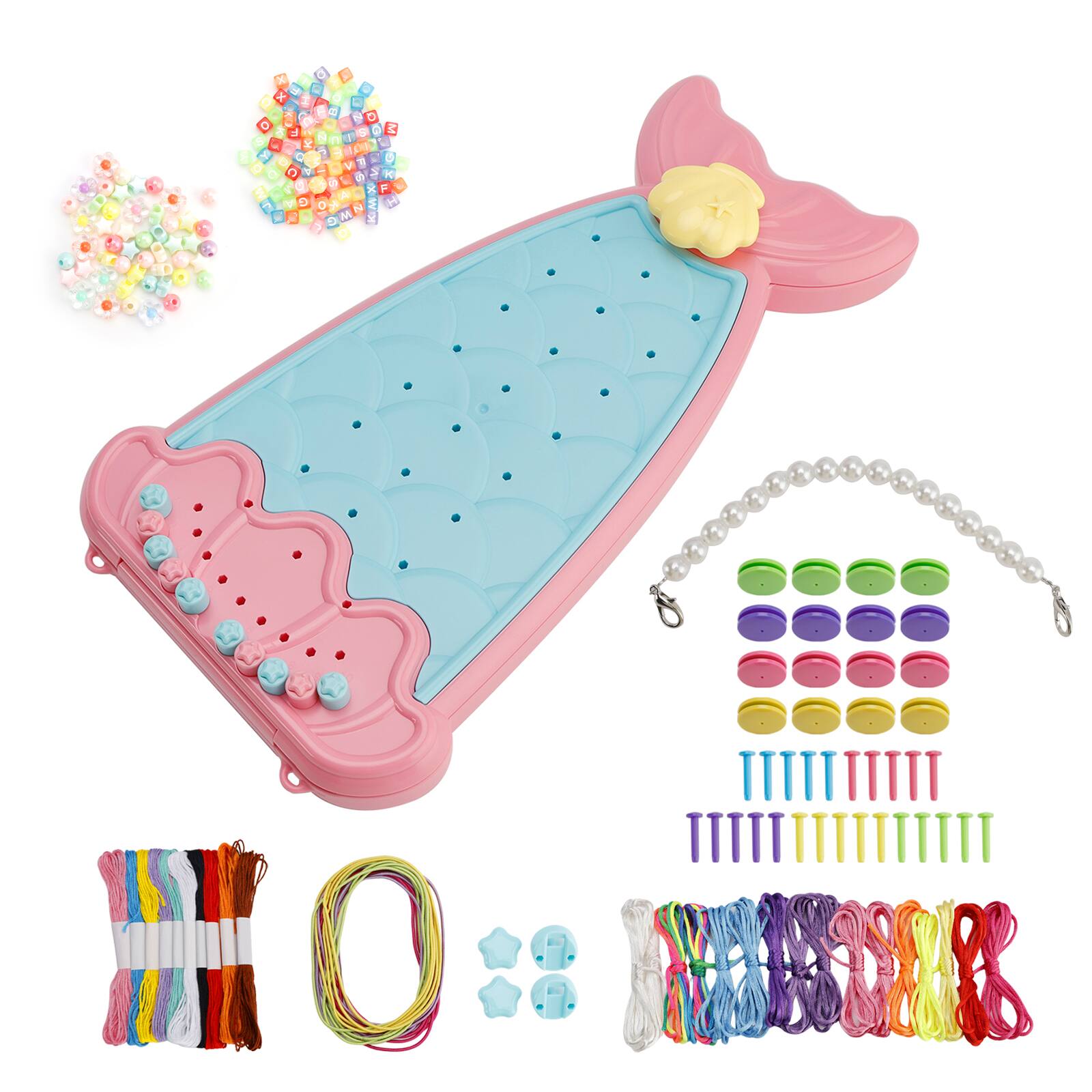 Alt View 10. Topteng - Bracelet Making Kit for Kids - Create 8 Bracelets, Complete DIY Craft Set, Pink, Perfect Gift - Pink.