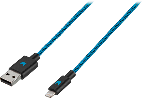 Modalâ„¢ - Apple MFi Certified 4' Lightning USB Charging Cable - Black/Blue was $17.99 now $12.59 (30.0% off)