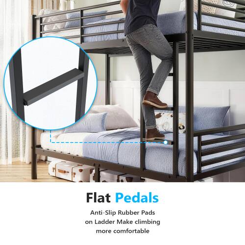 Flat Pedals  
Anti-Slip Rubber Pads on Ladder Make Climbing More Comfortable