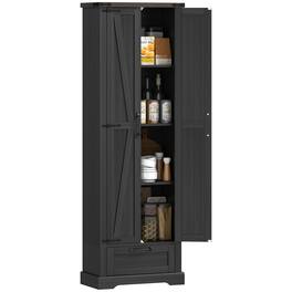 Homcom - Pantry Cabinet, Kitchen Storage Cabinet with Adjustable Shelves - Black