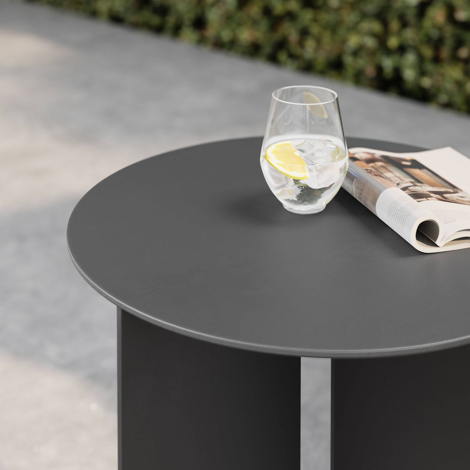 Alt View 1. Modway - Tecton Outdoor Patio Aluminum Side Table by Modway - Charcoal.