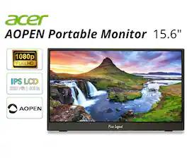 Acer - Refurbished Excellent - AOPEN 16PM1Q 15.6" Portable LCD Monitor Full HD 1920x1080 IPS 60Hz 4ms HDMI - Gray