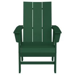 WestinTrends - Ashore Outdoor Patio HDPE Plastic Modern Adirondack Dining Chair - Dark Green