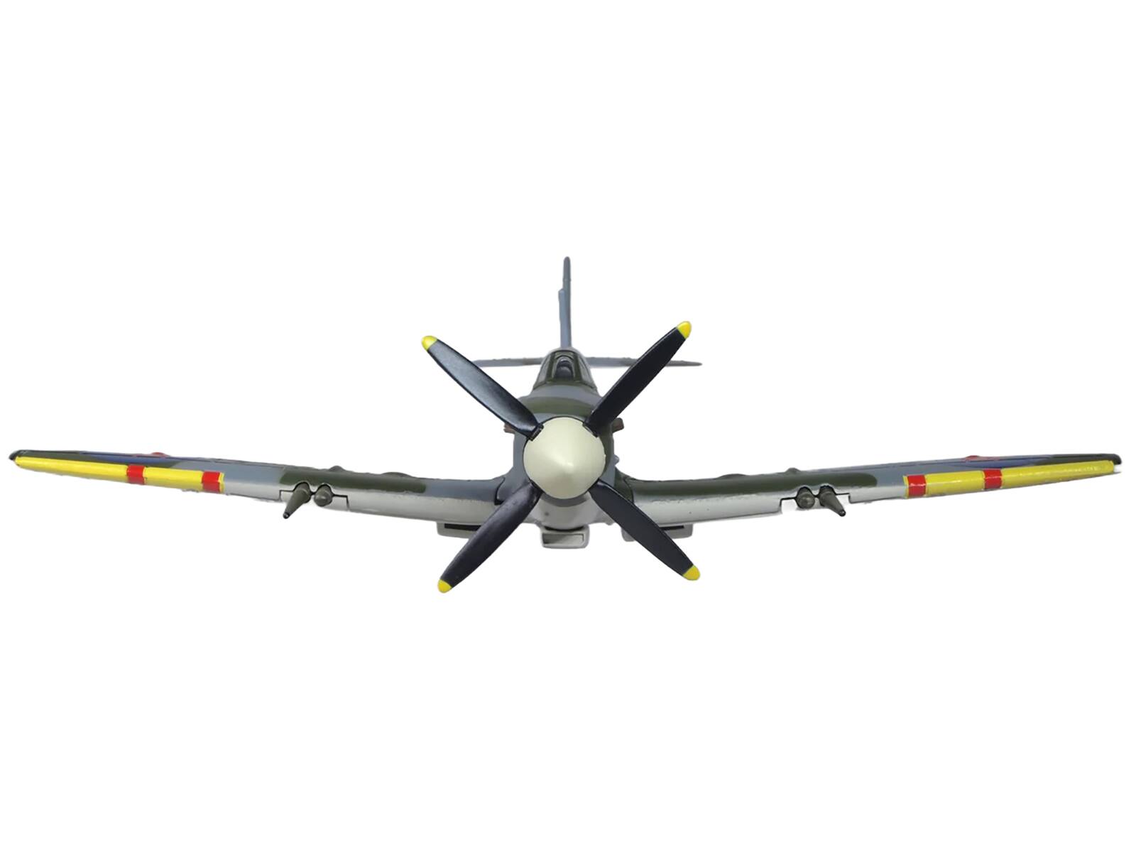 Left. Oxford Diecast - Supermarine Spitfire LF MK IXe Fighter Aircraft "TE565 10th (Czech) Fighter Squadron RAF Manston" Royal Air Force 1/72 - Multicolor.