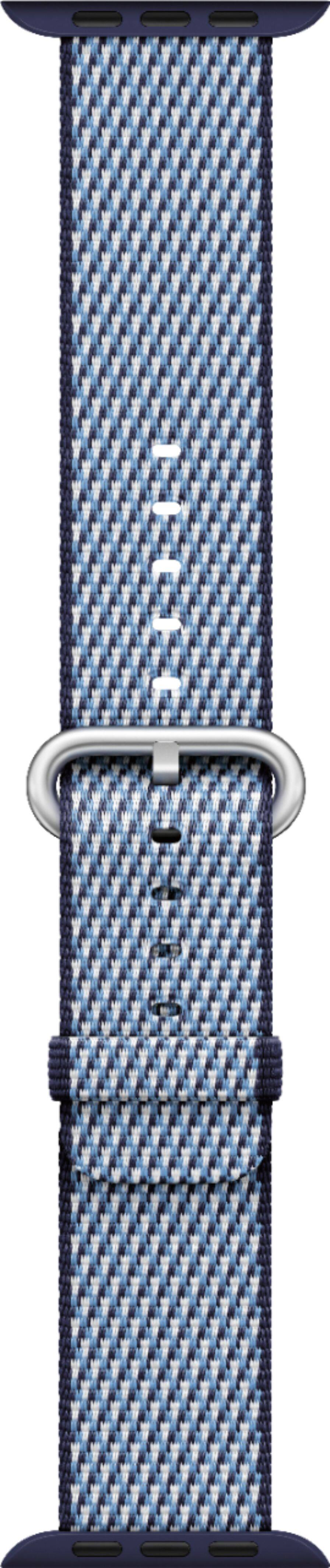 Angle. Apple - Check Woven Nylon for Apple Watch™ 42mm - Midnight Blue.