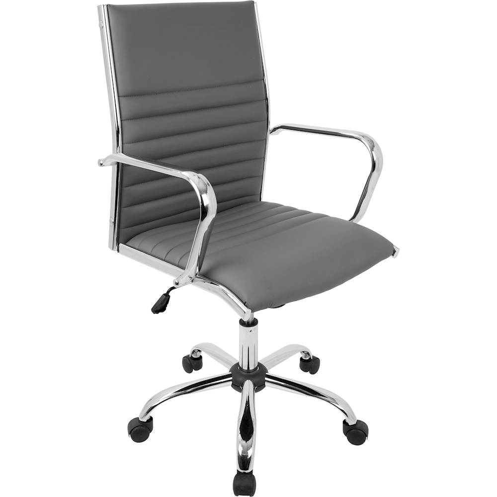 Angle View: LumiSource - Master Chrome Office Chair - Gray