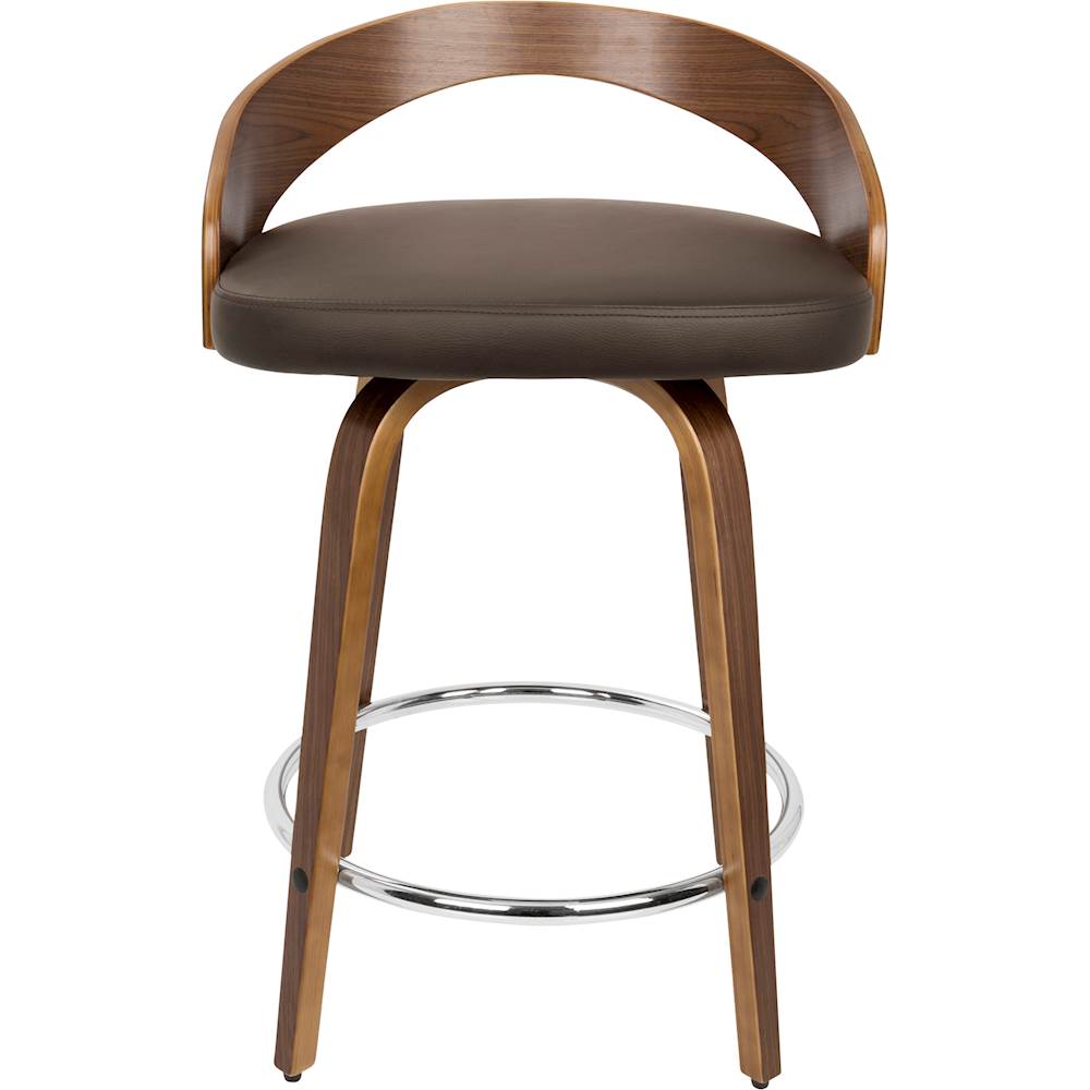 Lumisource Grotto Counter Wood Stool, Grotto Bar Stool Walnut And Brown