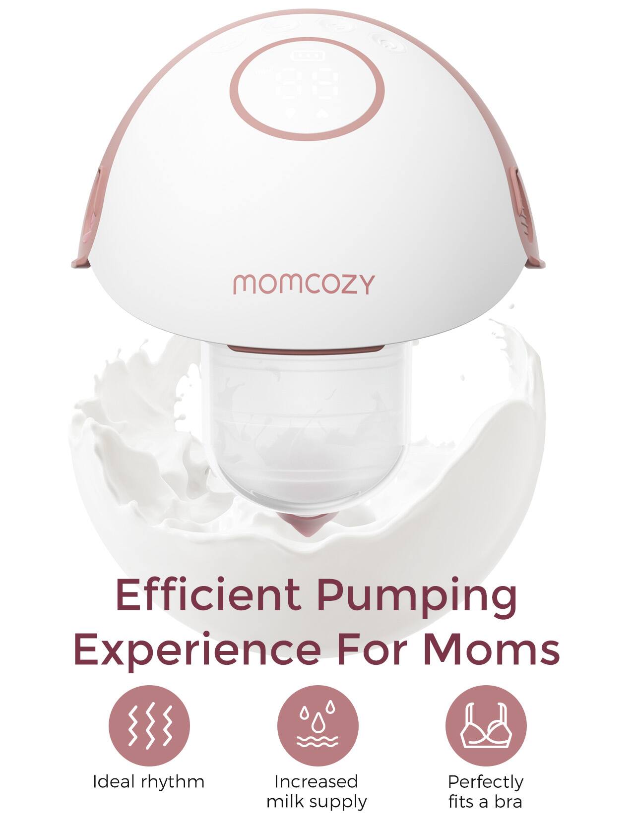 Momcozy Mobile Style Hands free Slim Breast Pump | M6 Cozy Red M6