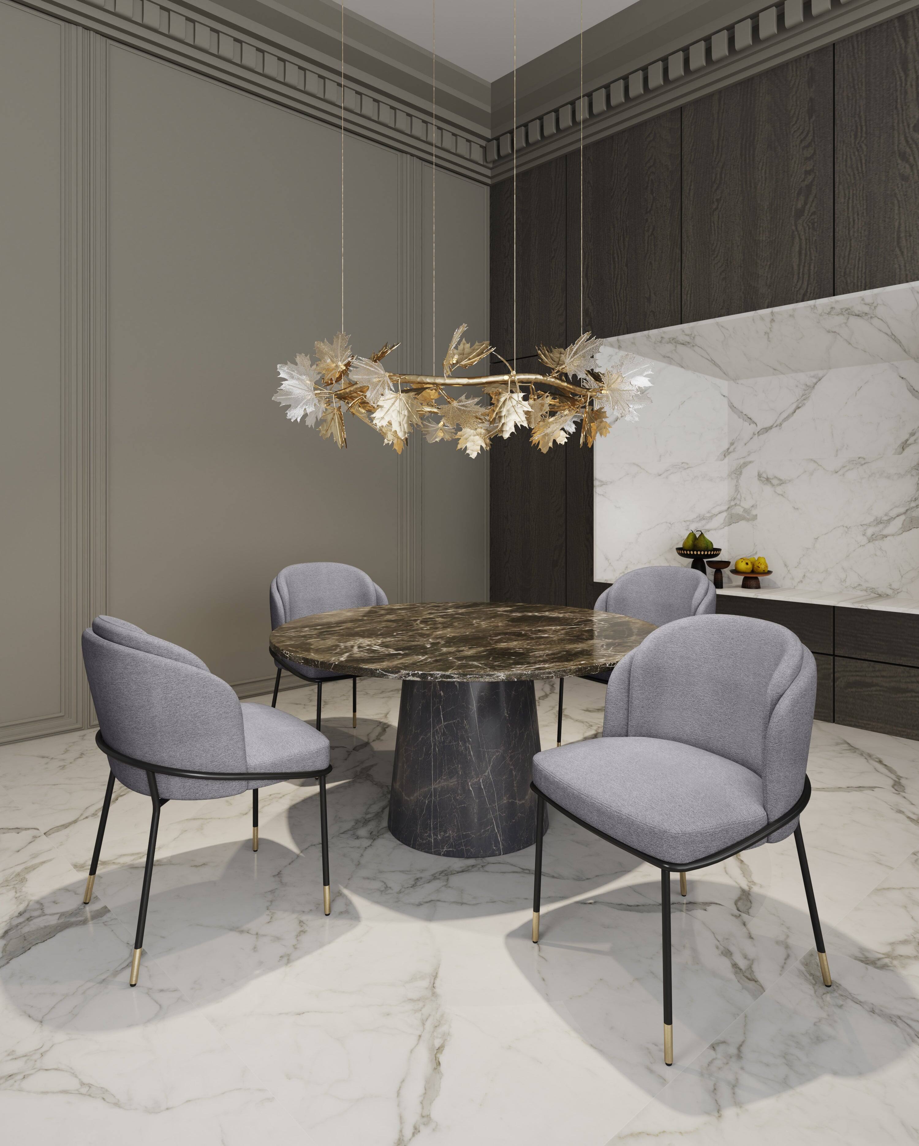 Angle. Manhattan Comfort - Flor Modern Metal Twill Weave Dining Chair - Set of 2 - Gray.