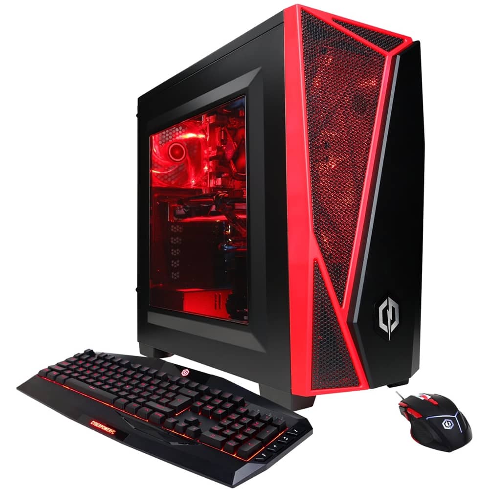 CyberPowerPC - Gamer Xtreme VR Desktop - Intel Core i3 - 8GB Memory - AMD Radeon RX 570 - 1TB Hard Drive - Black - Larger Front