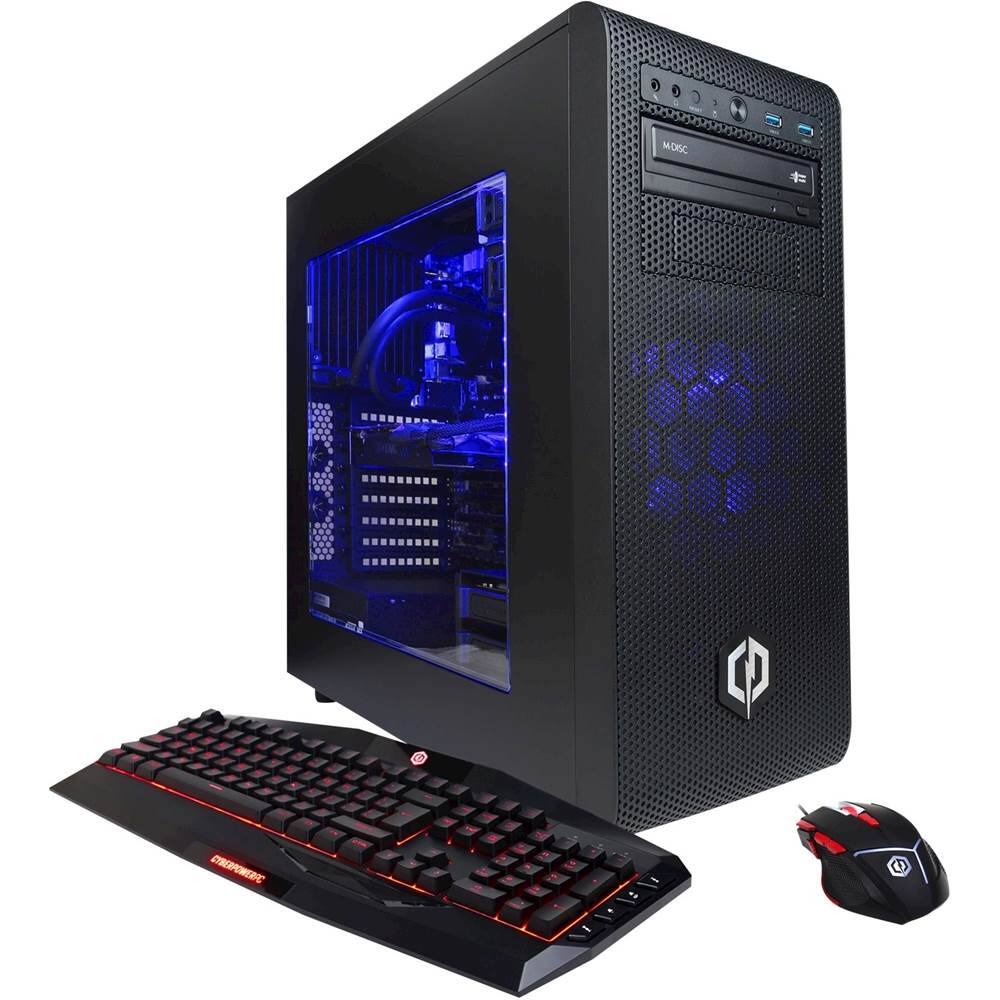 Front. CyberPowerPC - Desktop - Intel Core i7 - 16GB Memory - NVIDIA GeForce GTX 1070 - 2TB Hard Drive.