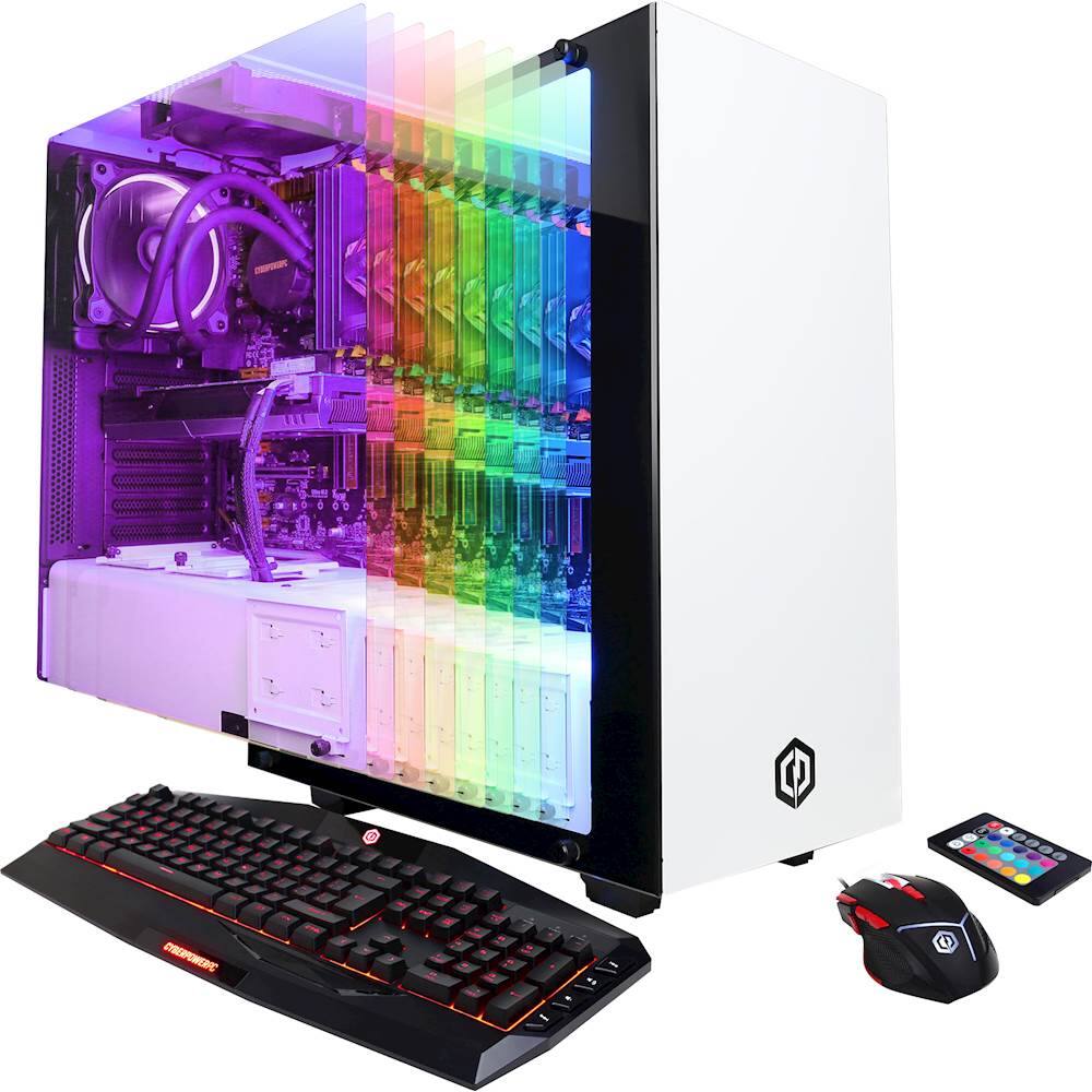 CyberPowerPC - Desktop - Intel Core i7 - 32GB Memory - NVIDIA GeForce GTX 1080 - 3TB Hard Drive - White - Larger Front