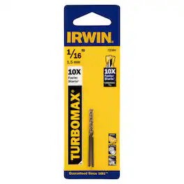 Irwin - Turbomax 1/16 X 1 7/8 L High Speed Steel Drill Bit Straight Shank 2 pc