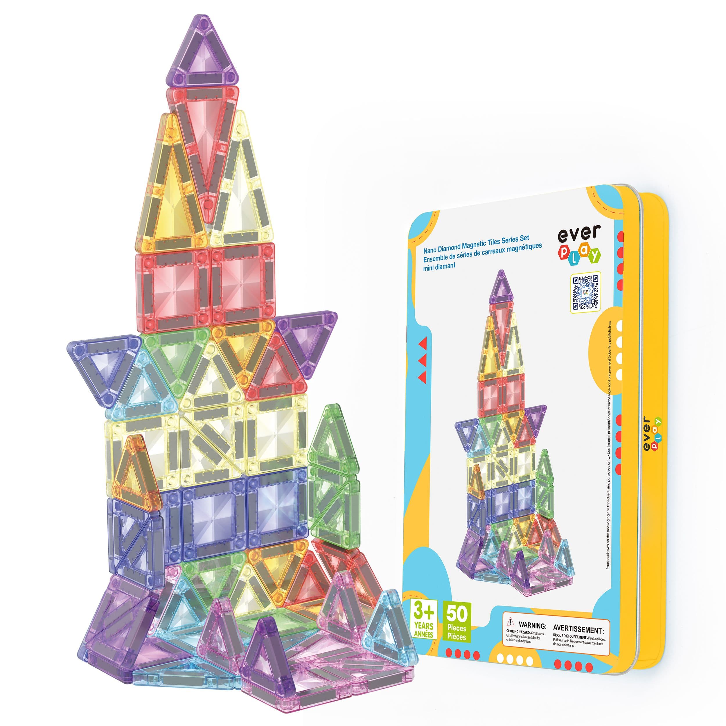 Everplay - Magnetic Tiles Building Blocks Nano Magnet Tile Set w/ Tin Storage Box, STEM Educational Toy for Kids 50pcs price history on PriceWatchPro