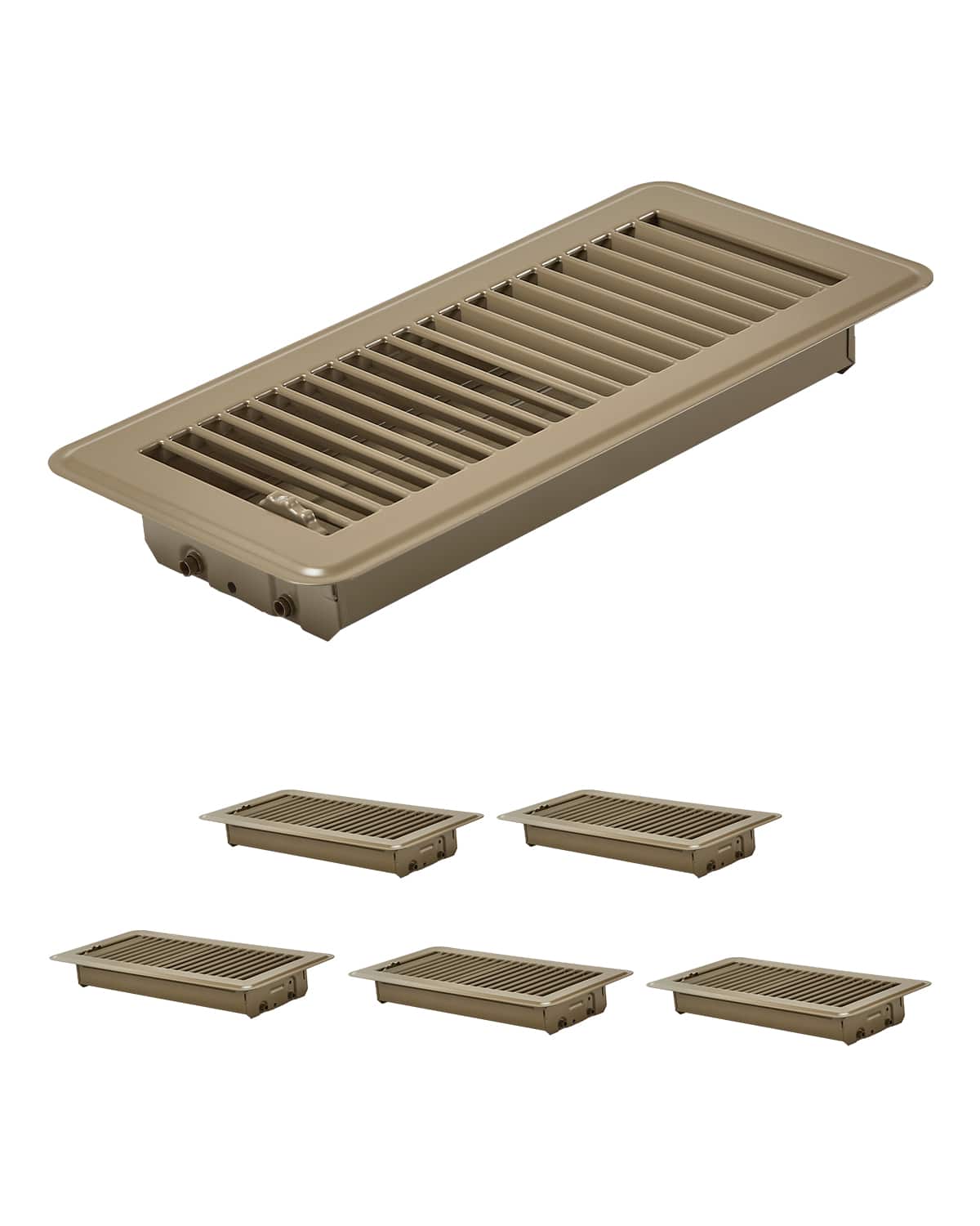 VEVOR - 4 x 10 Inch Floor Registers,6-Pack Vent Grilles, HVAC Heavy-Duty Walkable Iron Floor Vents, Easily Adjustable Rust-Proof - Brown price history on PriceWatchPro