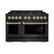 Front. ZLINE - ZLINE Autograph 48" Select Dual Fuel Range with Bronze Accents (HDRBZ-48-CB) - Black Stainless.
