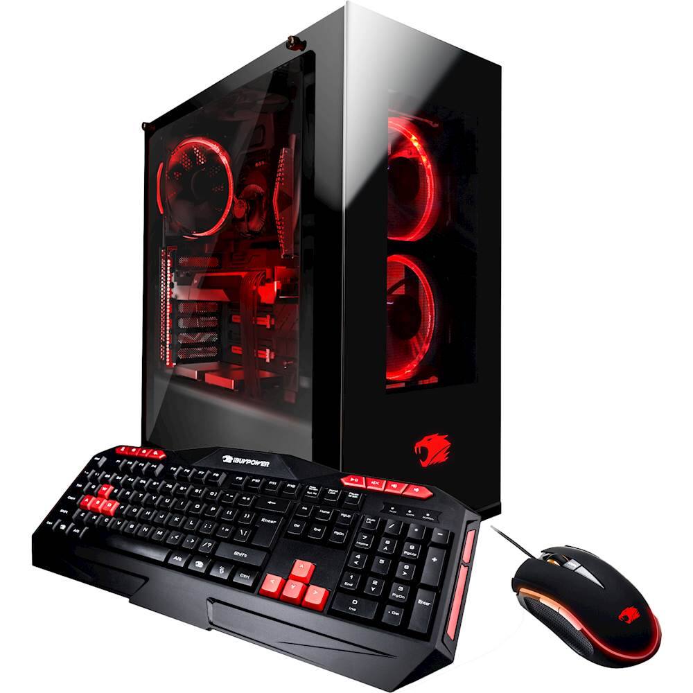 Front. iBUYPOWER - Desktop - Intel Core i7 - 8GB Memory - NVIDIA GeForce GTX 1070 - 2TB Hard Drive + Intel Optane Memory.