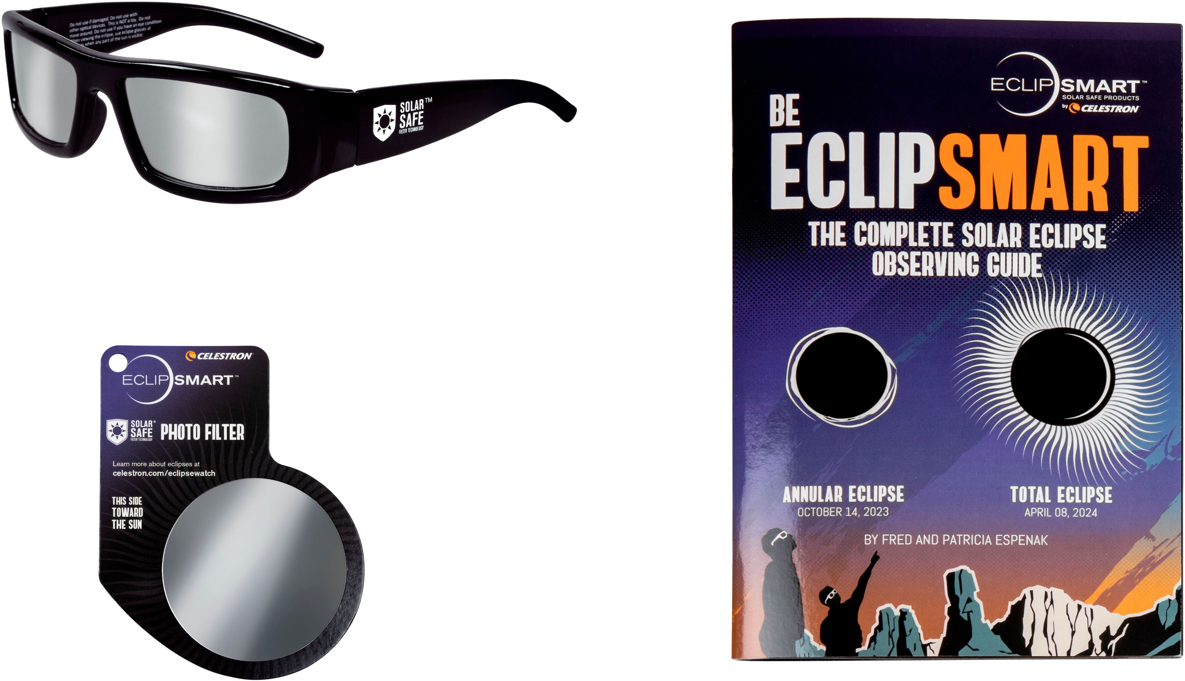 Celestron - EclipsSmart 3-Piece Solar Eclipse Observing and Imaging Kit - Black/Blue - Front_Zoom