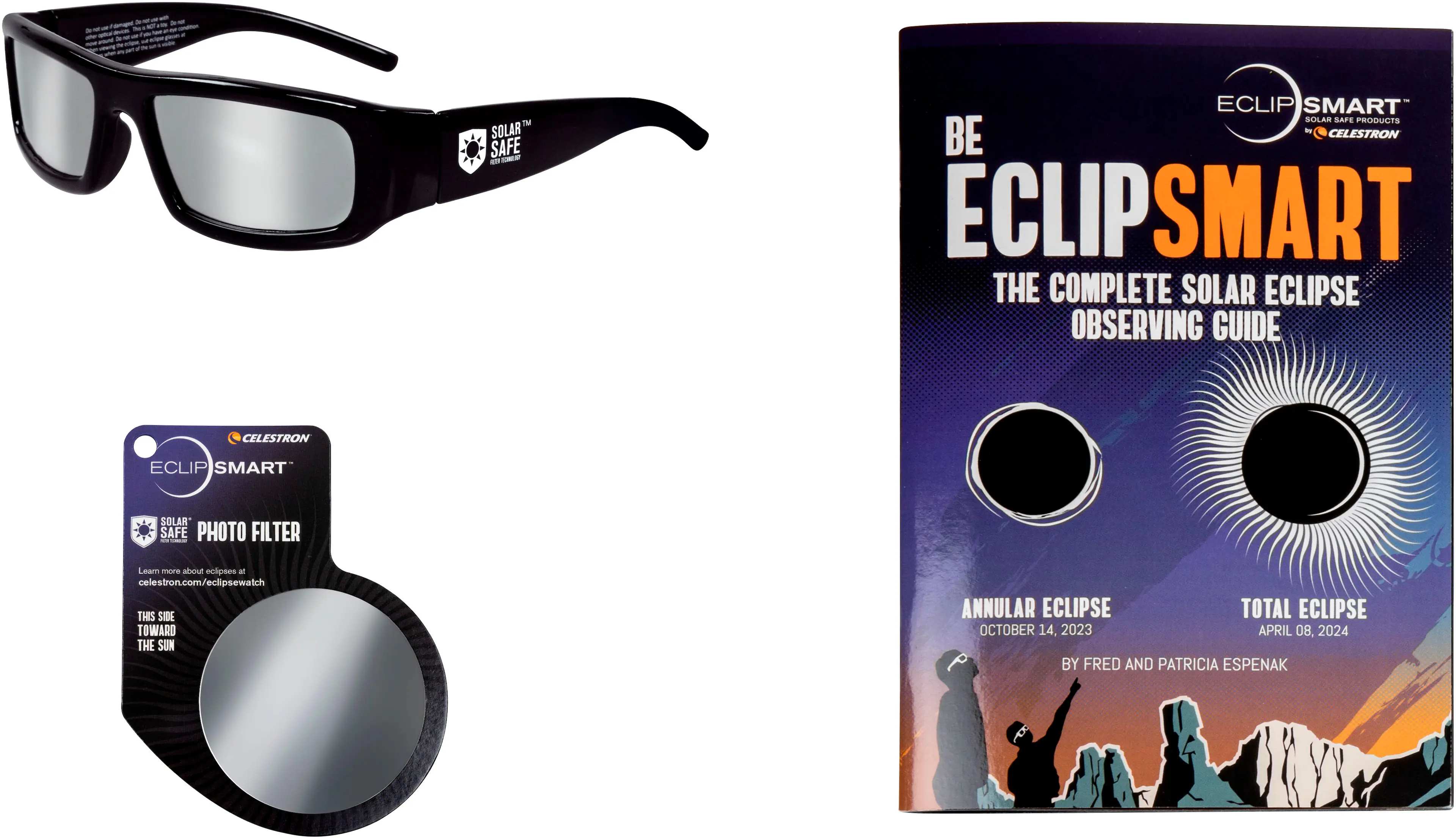 Celestron - EclipsSmart 3-Piece Solar Eclipse Observing and Imaging Kit - Black/Blue