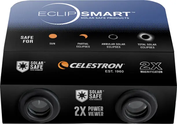 Front. Celestron - EclipSmart 2x Power Viewers Solar Eclipse Observing Kit - Blue/Black.