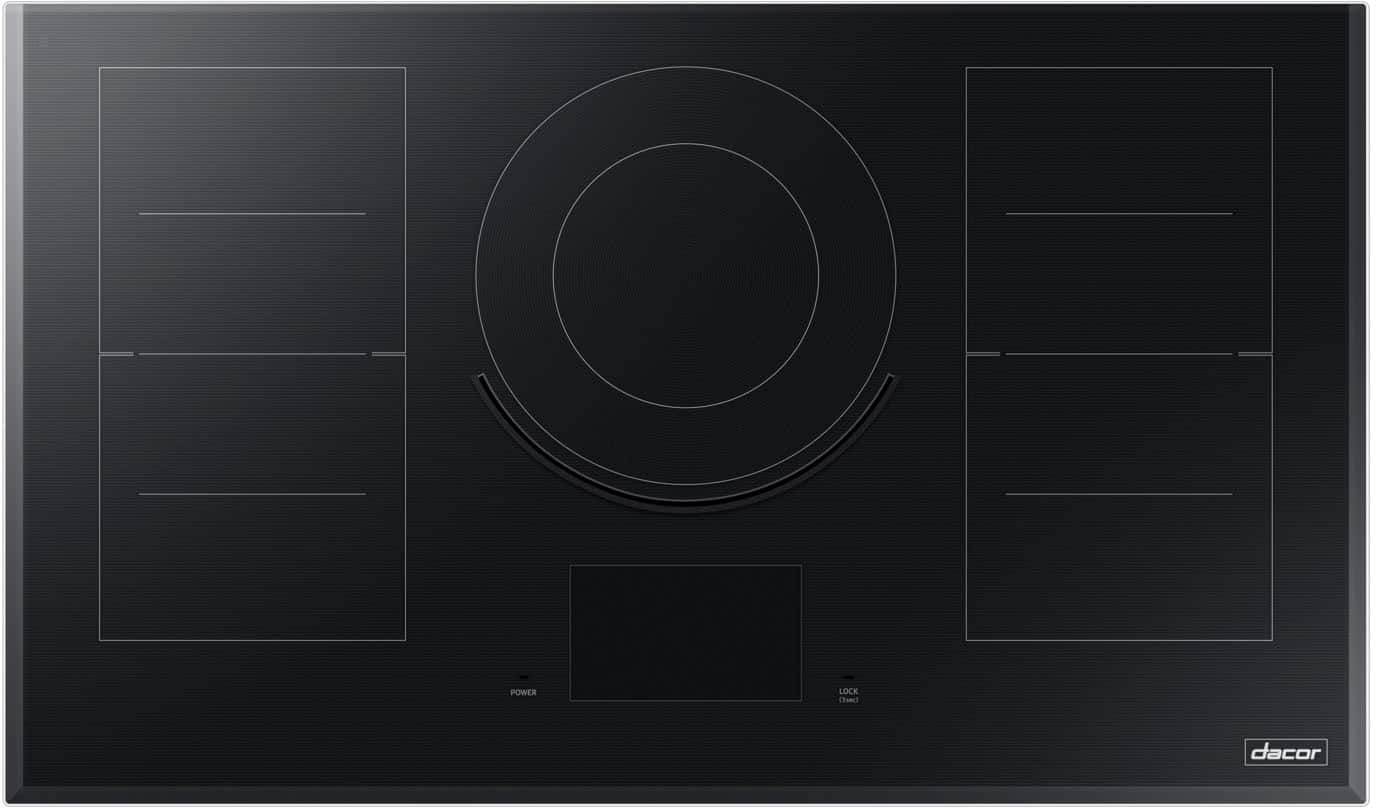 Front. Dacor - Contemporary 36" Electric Induction Cooktop - Black Glass.