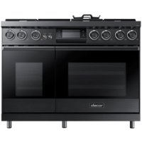 Dacor - Contemporary 6.6 Cu. Ft. Freestanding Double Oven Dual Fuel Four Part Convection Range with RealSteam, LP - Graphite Stainless Steel - Front_Zoom