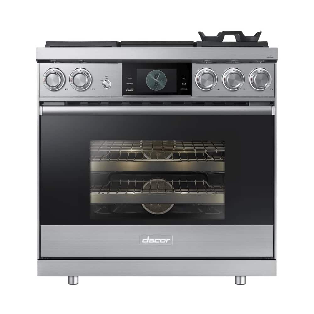 Dacor - 4.8 Cu. Ft. Self-Cleaning Freestanding Dual Fuel Convection Range - Stainless steel - Front_Zoom