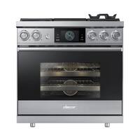 Dacor - 4.8 Cu. Ft. Self-Cleaning Freestanding Dual Fuel Convection Range - Stainless steel - Front_Zoom