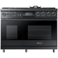 Dacor - Contemporary 6.6 Cu. Ft. Freestanding Double Oven Dual Fuel Four Part Convection Range with RealSteam, NG - Graphite Stainless Steel - Front_Zoom