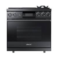 Dacor - 4.8 Cu. Ft. Self-Cleaning Freestanding Dual Fuel Convection Range - Graphite stainless steel - Front_Zoom