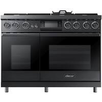Dacor - Self-Cleaning Freestanding Double Oven Dual Fuel Convection Range - Graphite stainless steel - Front_Zoom