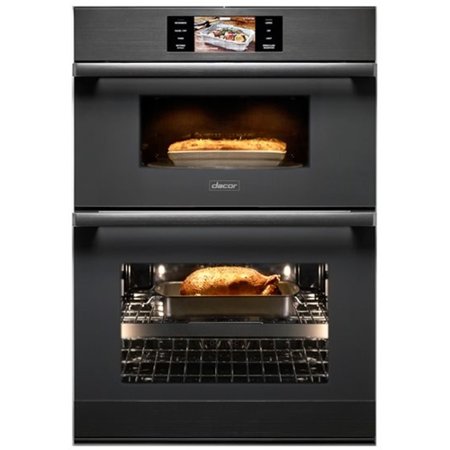 Dacor - Modernist 28.7" Double Electric Convection Wall Oven with Built-In Microwave - Graphite Stainless Steel