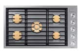 Dacor - 36 in. Wide 5 Burner Contemporary Built-In Gas Cooktop with with SimmerSear, Liquid Propane Convertible - Silver Stainless Steel