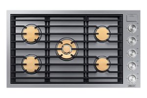 Dacor - Contemporary 36" Built-In Gas Cooktop with 5 burners with SimmerSear, Liquid Propane Convertible - Silver Stainless Steel - Front_Zoom