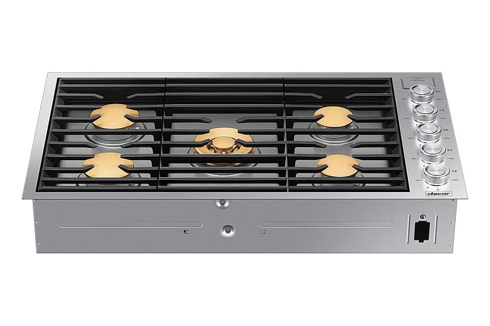 Alt View 11. Dacor - Contemporary 36" Built-In Gas Cooktop with 5 burners with SimmerSear, Liquid Propane Convertible - Silver Stainless Steel.