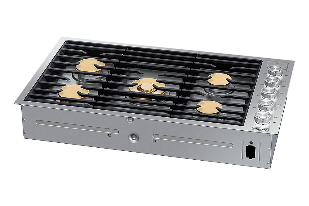 Alt View 12. Dacor - Contemporary 36" Built-In Gas Cooktop with 5 burners with SimmerSear, Liquid Propane Convertible - Silver Stainless Steel.