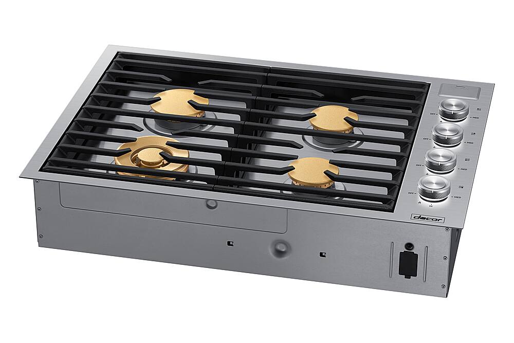 Alt View 12. Dacor - Contemporary 30" Built-In Gas Cooktop with 4 burners with SimmerSear, Liquid Propane Convertible - Silver Stainless Steel.