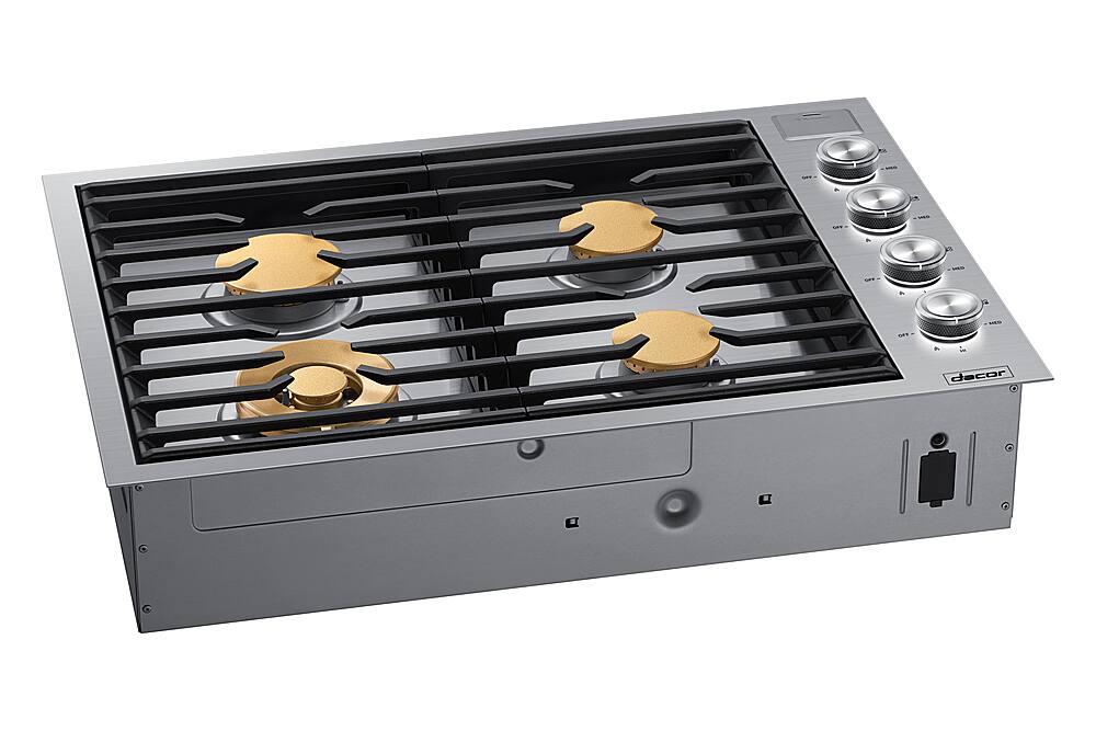 Alt View 13. Dacor - Contemporary 30" Built-In Gas Cooktop with 4 burners with SimmerSear, Liquid Propane Convertible - Silver Stainless Steel.