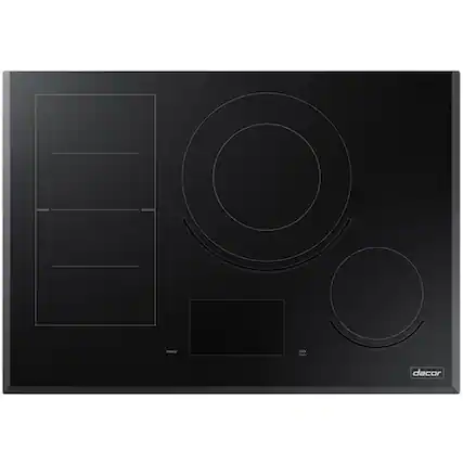 Front. Dacor - Modernist 30" Electric Induction Cooktop - Black glass.