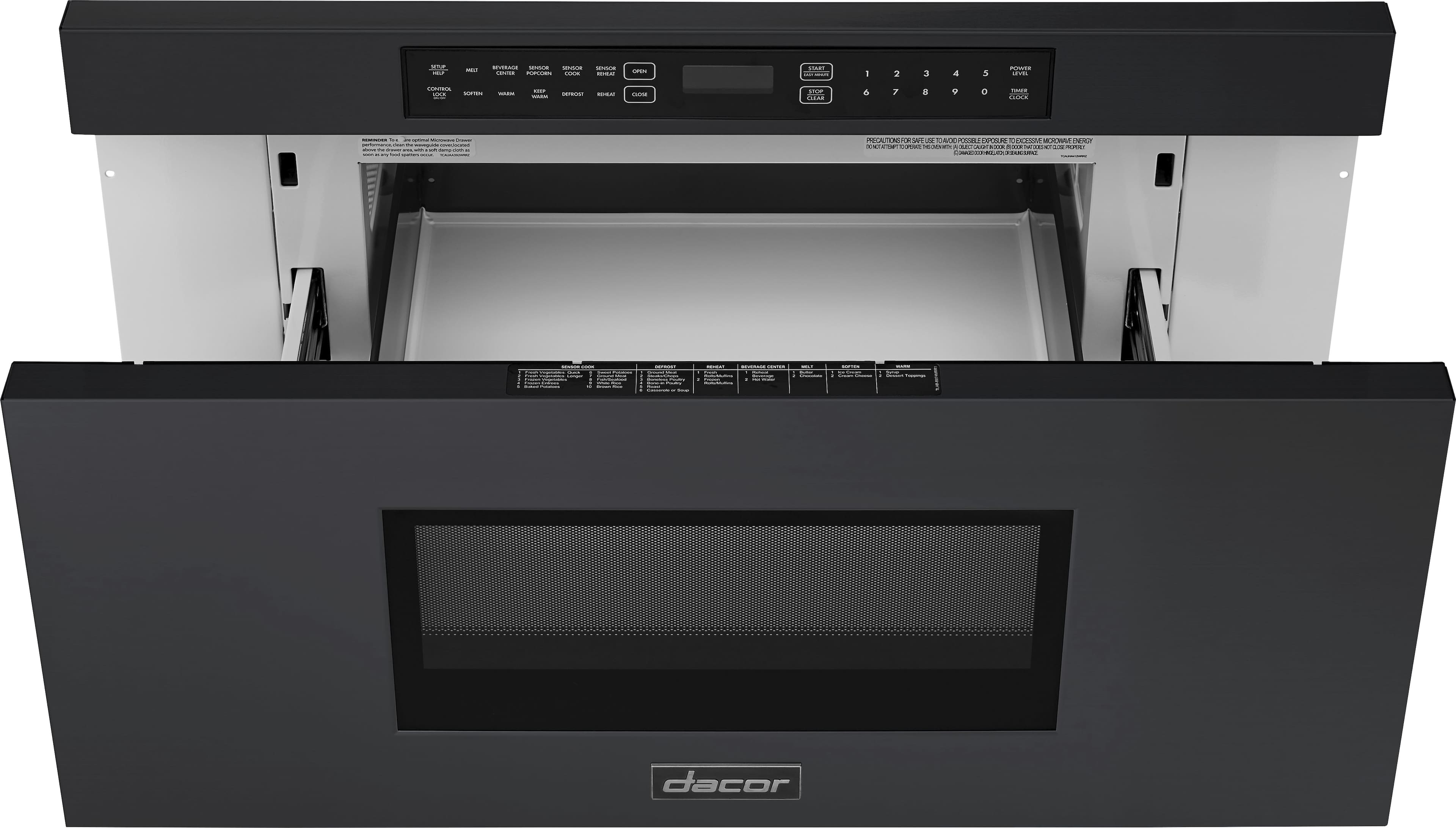 Alt View 12. Dacor - 30" 1.2 Cu. Ft. Built-In Microwave Drawer with Multi-Sequence Cooking and Smart Moisture Sensor - Stainless Steel.
