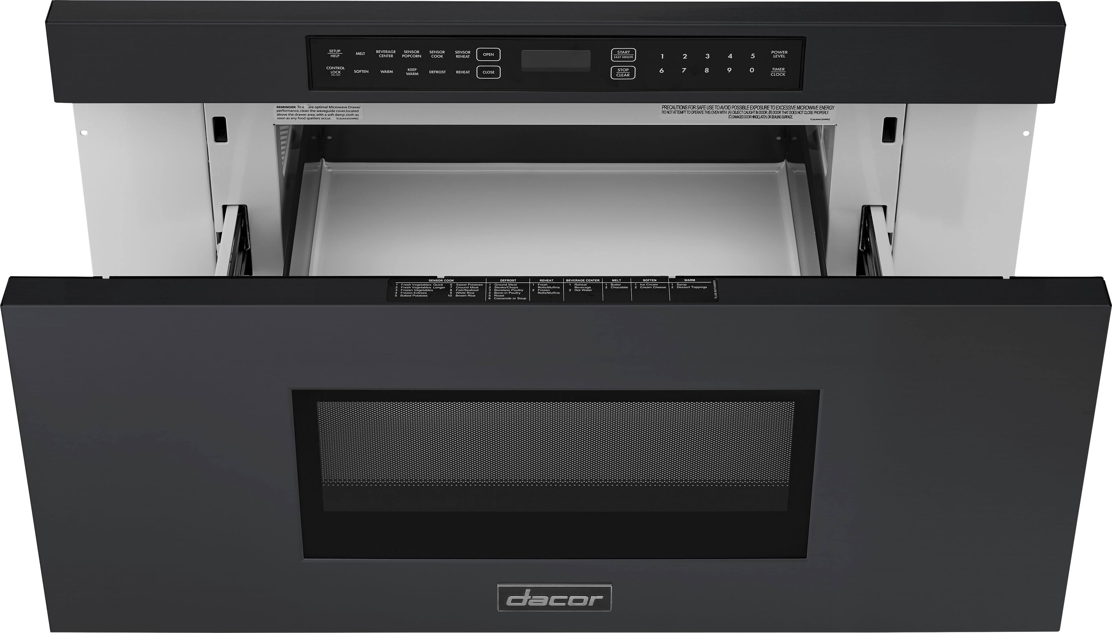 Alt View 12. Dacor - 30" 1.2 Cu. Ft. Built-In Microwave Drawer with Multi-Sequence Cooking and Smart Moisture Sensor - Stainless Steel.