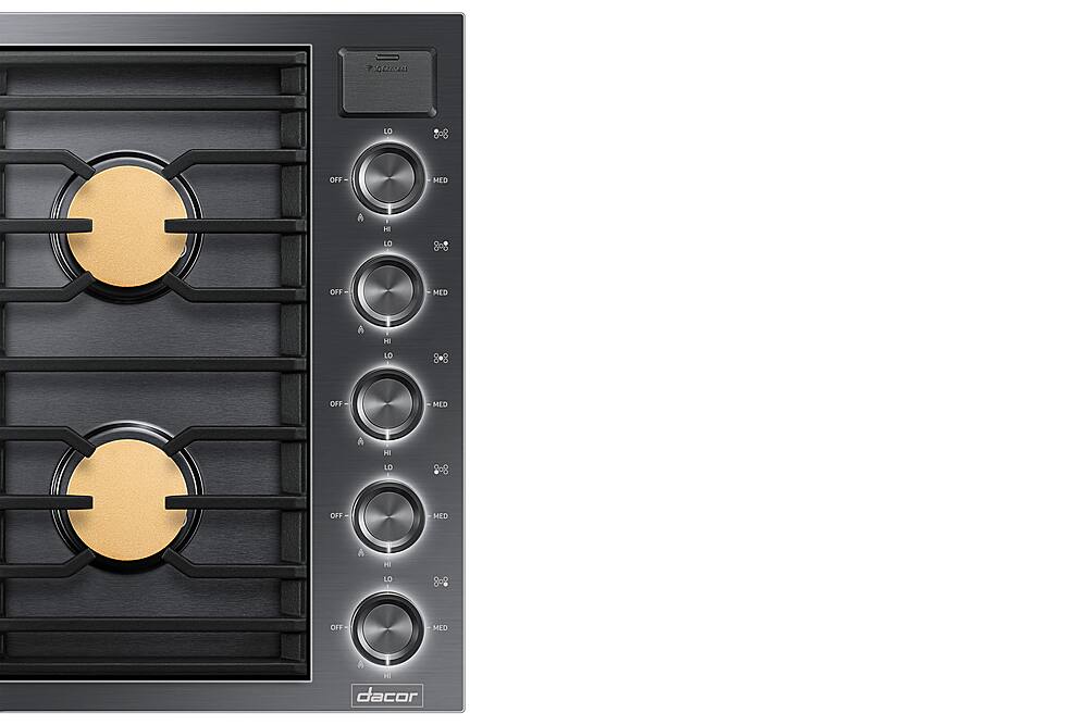 Alt View 14. Dacor - Contemporary 36" Built-In Gas Cooktop with 5 burners with SimmerSear, Liquid Propane Convertible - Stainless Steel.