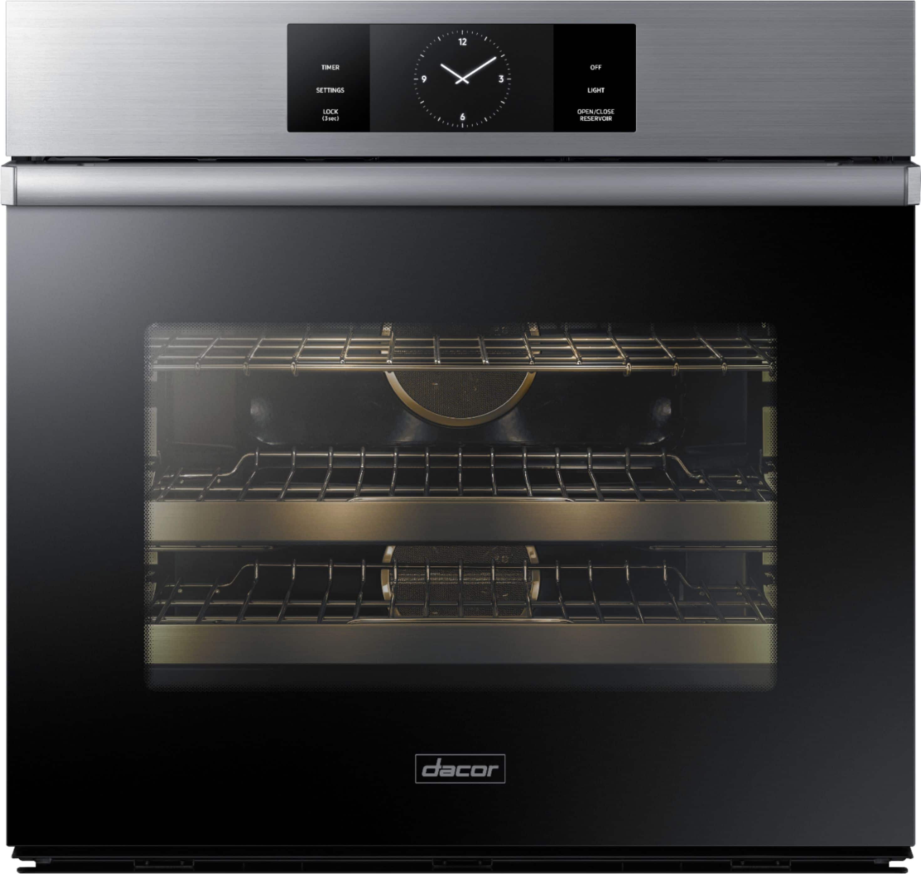 Front. Dacor - Contemporary 30" Built-In Single Electric Convection Wall Oven with Steam-Assist - Silver Stainless Steel.
