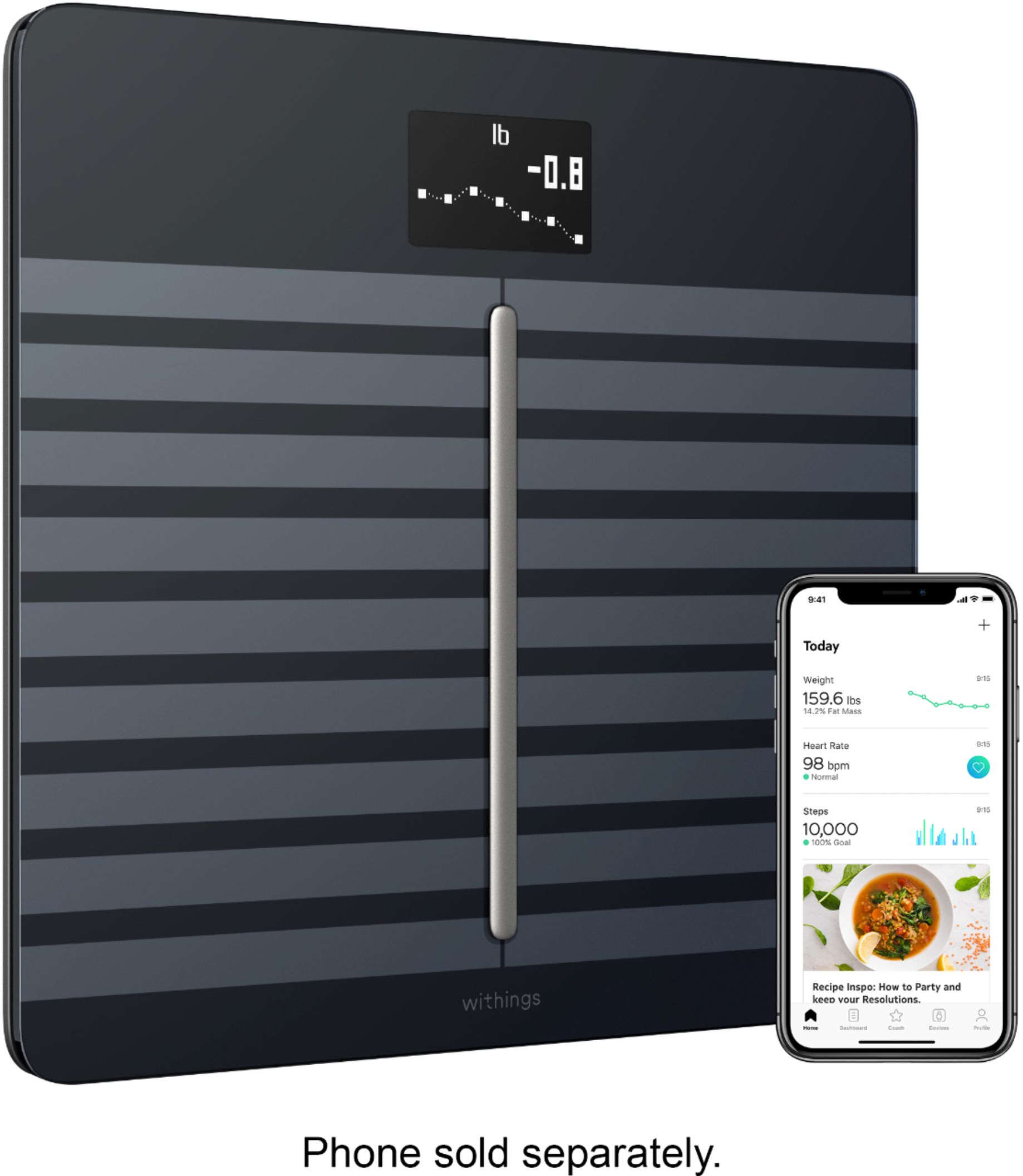Withings Body Cardio - Heart Health and Body Composition Wi-Fi Scale, Black  