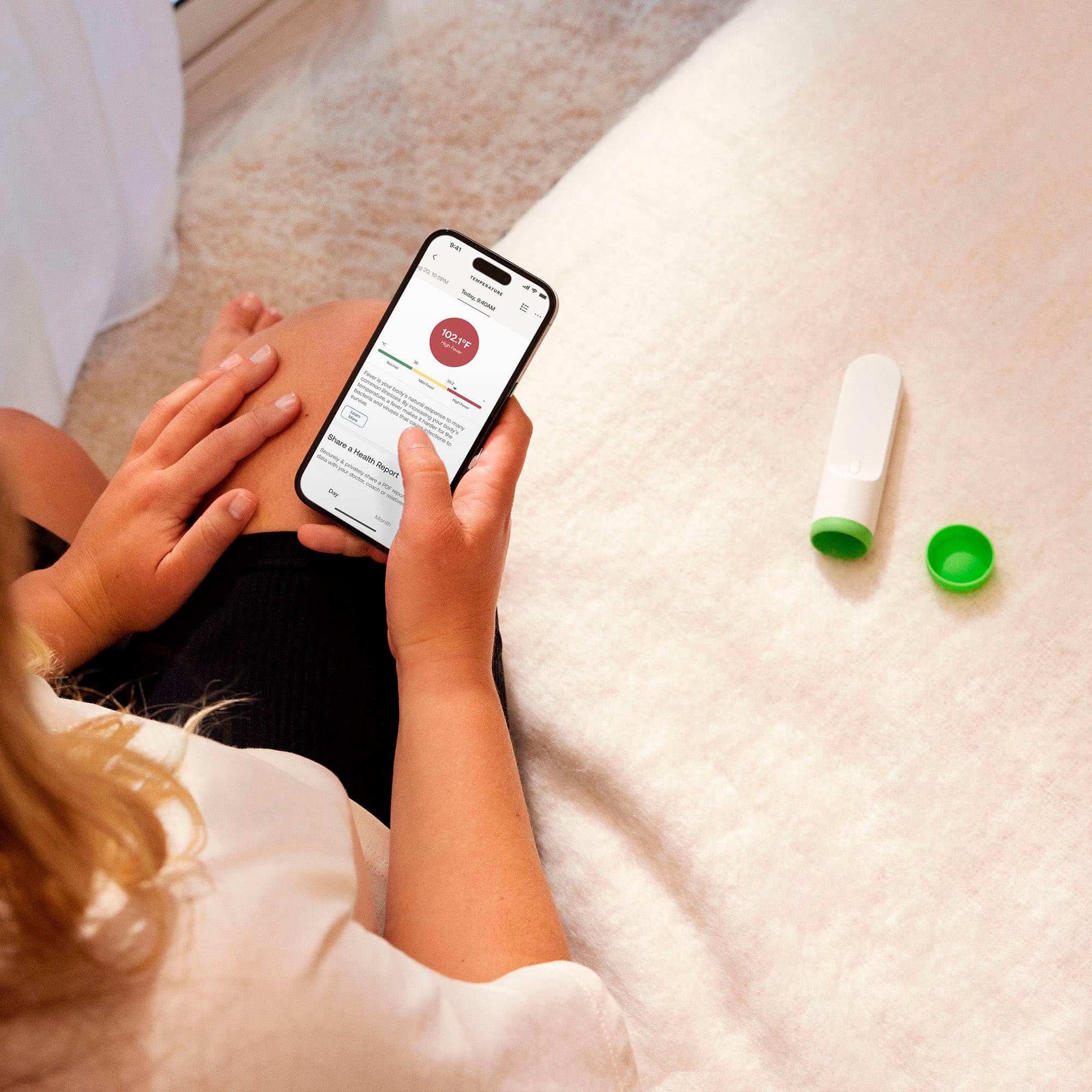 Alt View 12. Withings - Thermo Smart Non-Contact Thermometer - White.