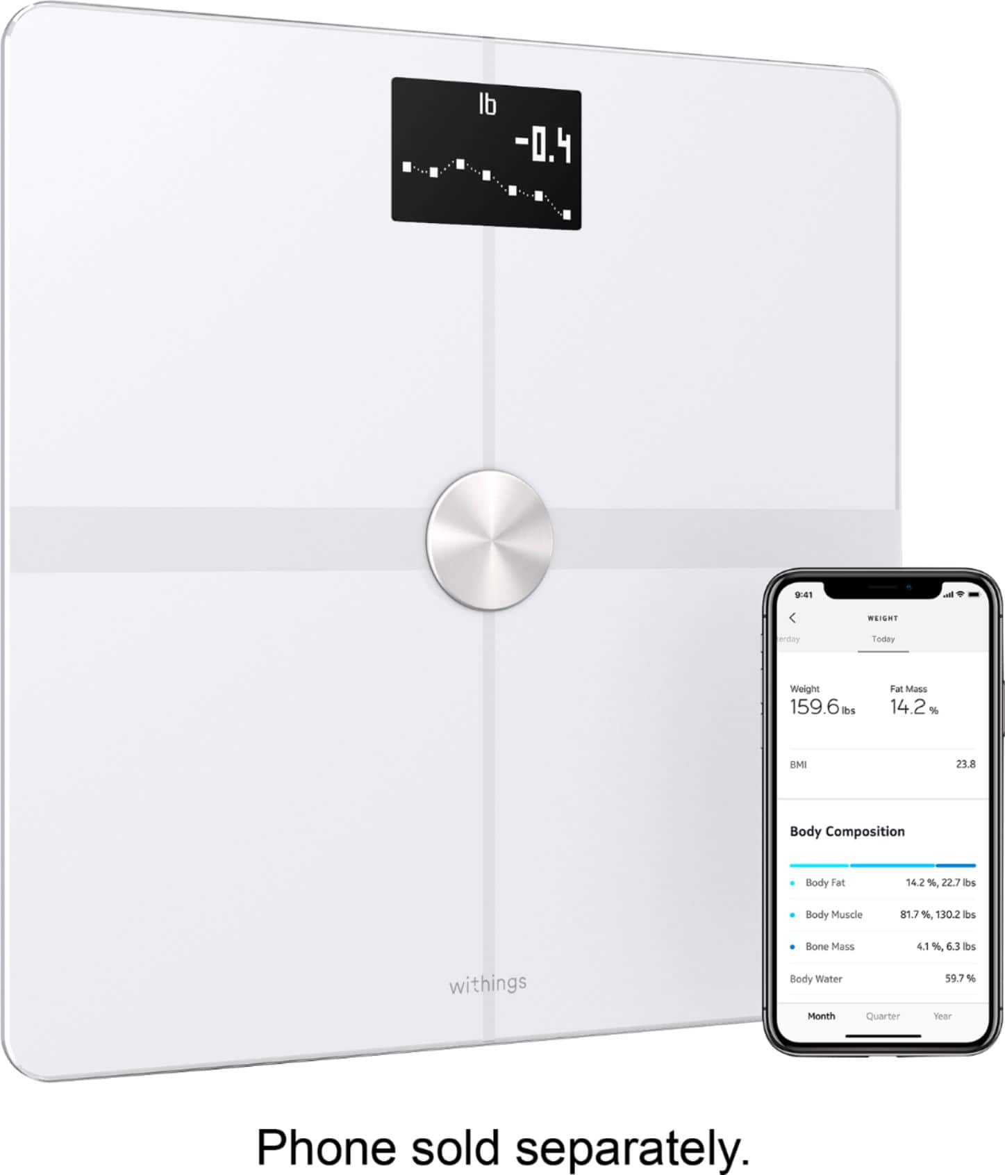 Angle. Withings - Body+ Body Composition Smart Wi-Fi Scale - White.
