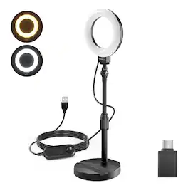 Neewer - 5" Desk Ring Light with Stand - 10W LED Selfie Light for iPhone, Laptop & Video Calls