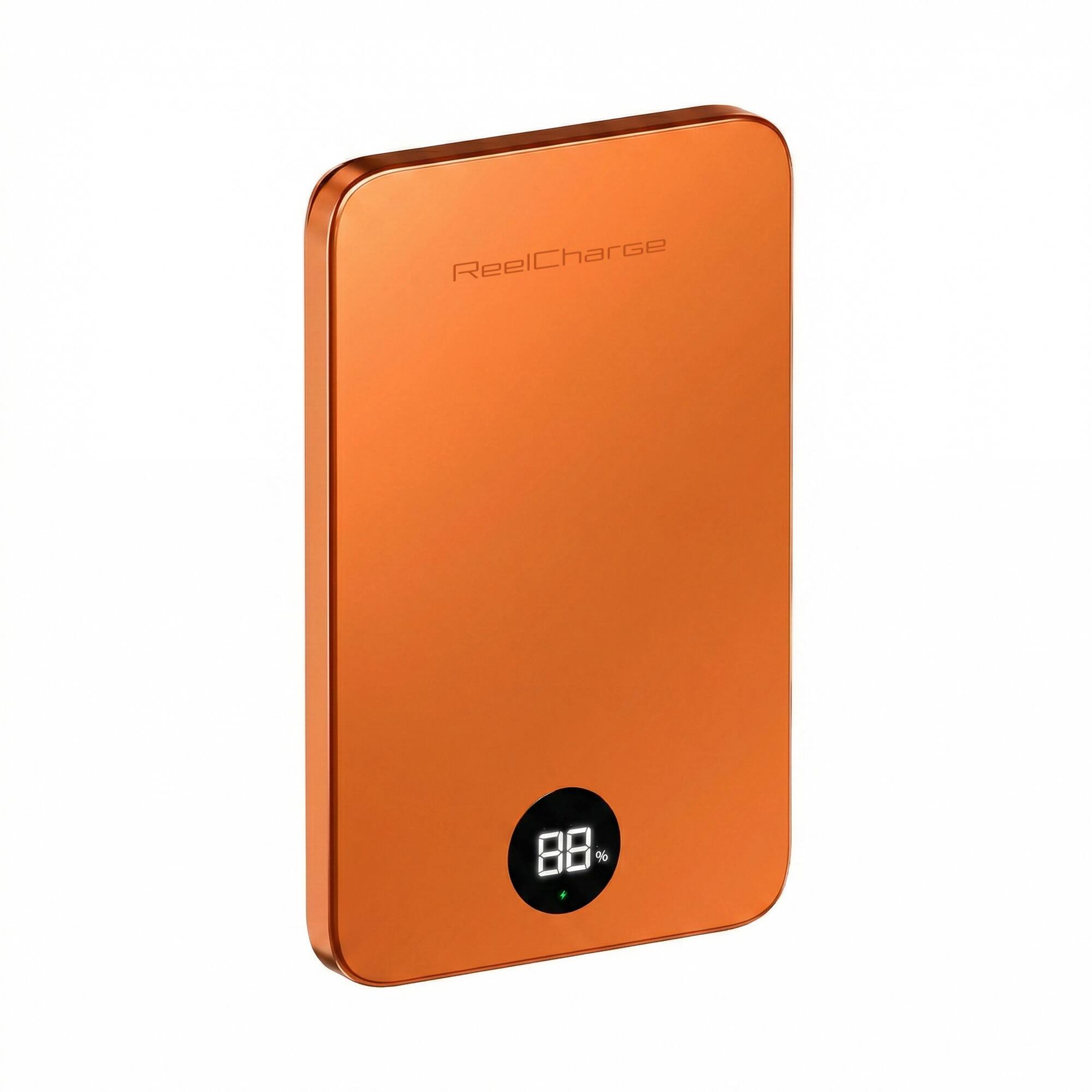 Back. ReelCharge - ReelCharge ReelSafe 5,000 mAh Qi2 Power Bank (Orange).