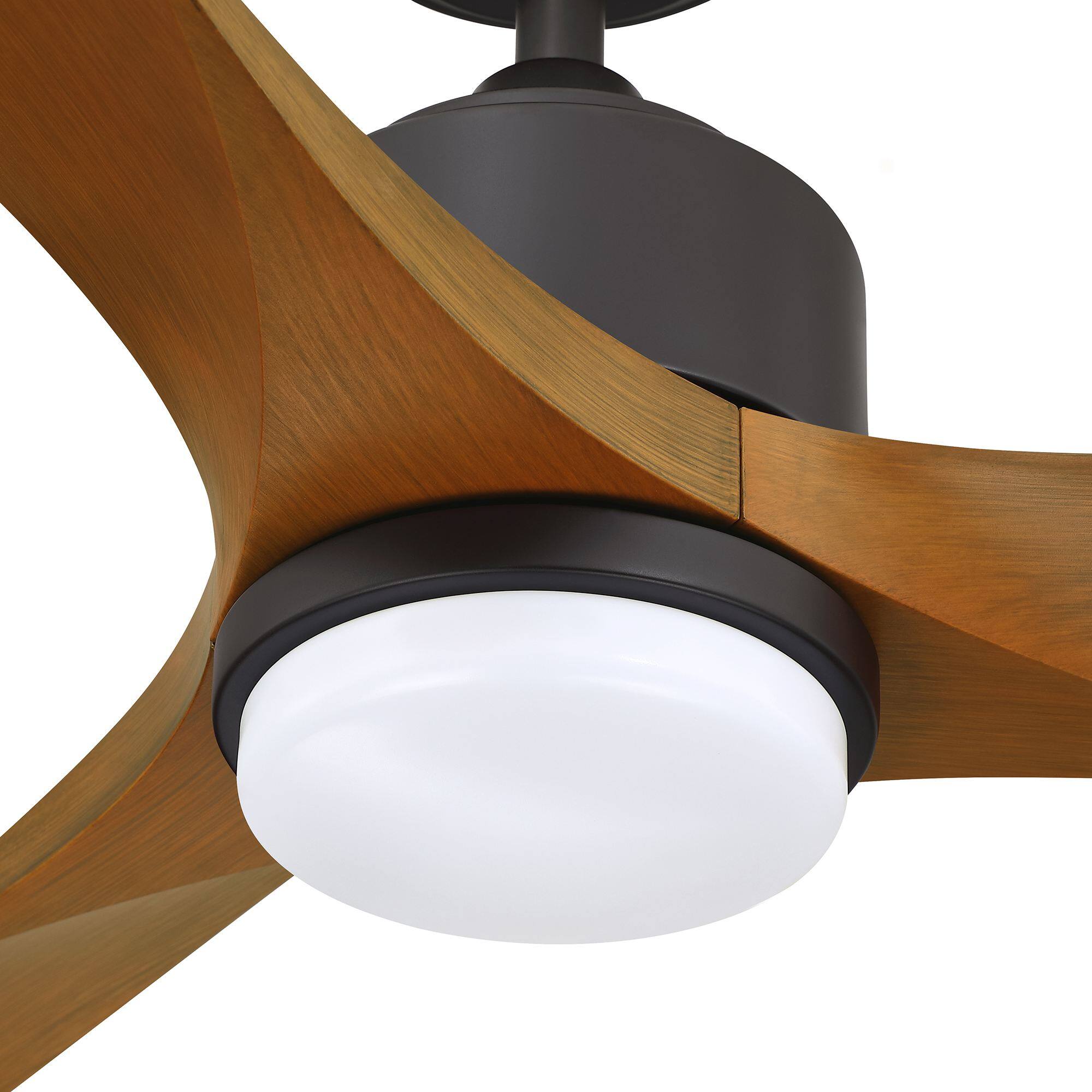 Alt View 7. Parrot Uncle - 66" Modern Brown 3-Blade Dimmable Ceiling Fan with Light and Remote - Oil Rubbed Bronze.