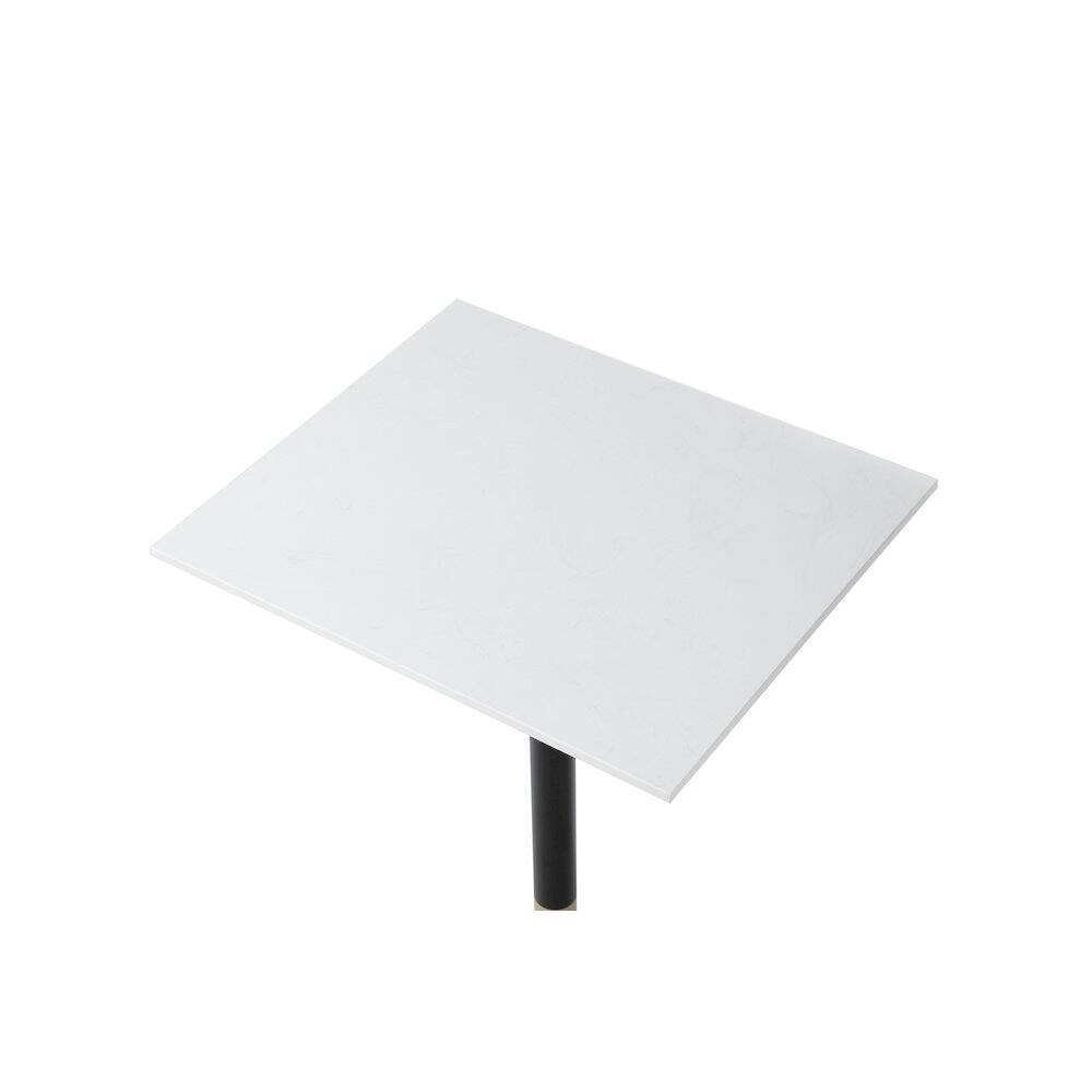 Left. Elegant Decor - Ronan 28 Inch Pub Table In White - White And Gold.
